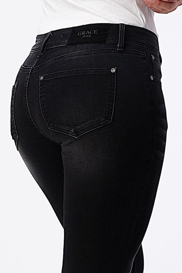 The "Basic B" Mid-Rise Black Denim Jean