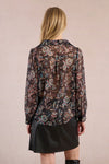 Black Amalia Woven Button Blouse