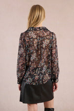 Black Amalia Woven Button Blouse