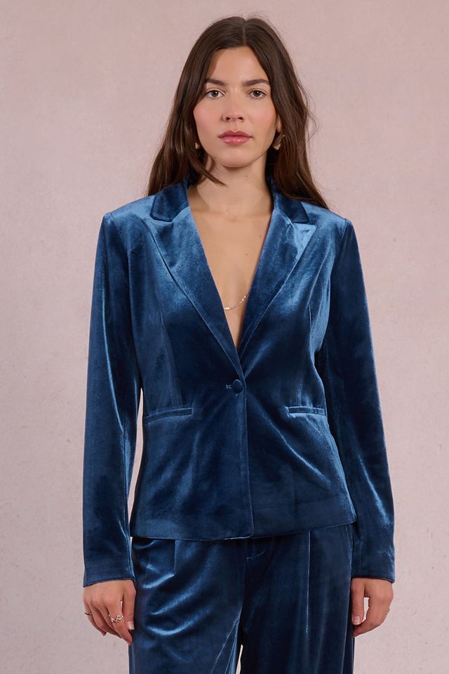 Blue Knitted Blazer