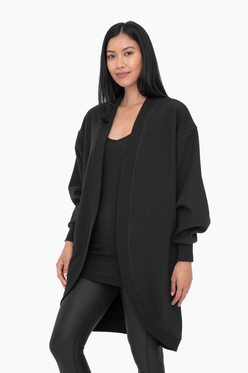 Fur Lined Open Front Cardigan