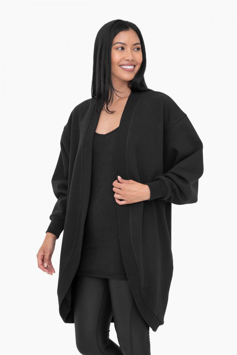 Fur Lined Open Front Cardigan