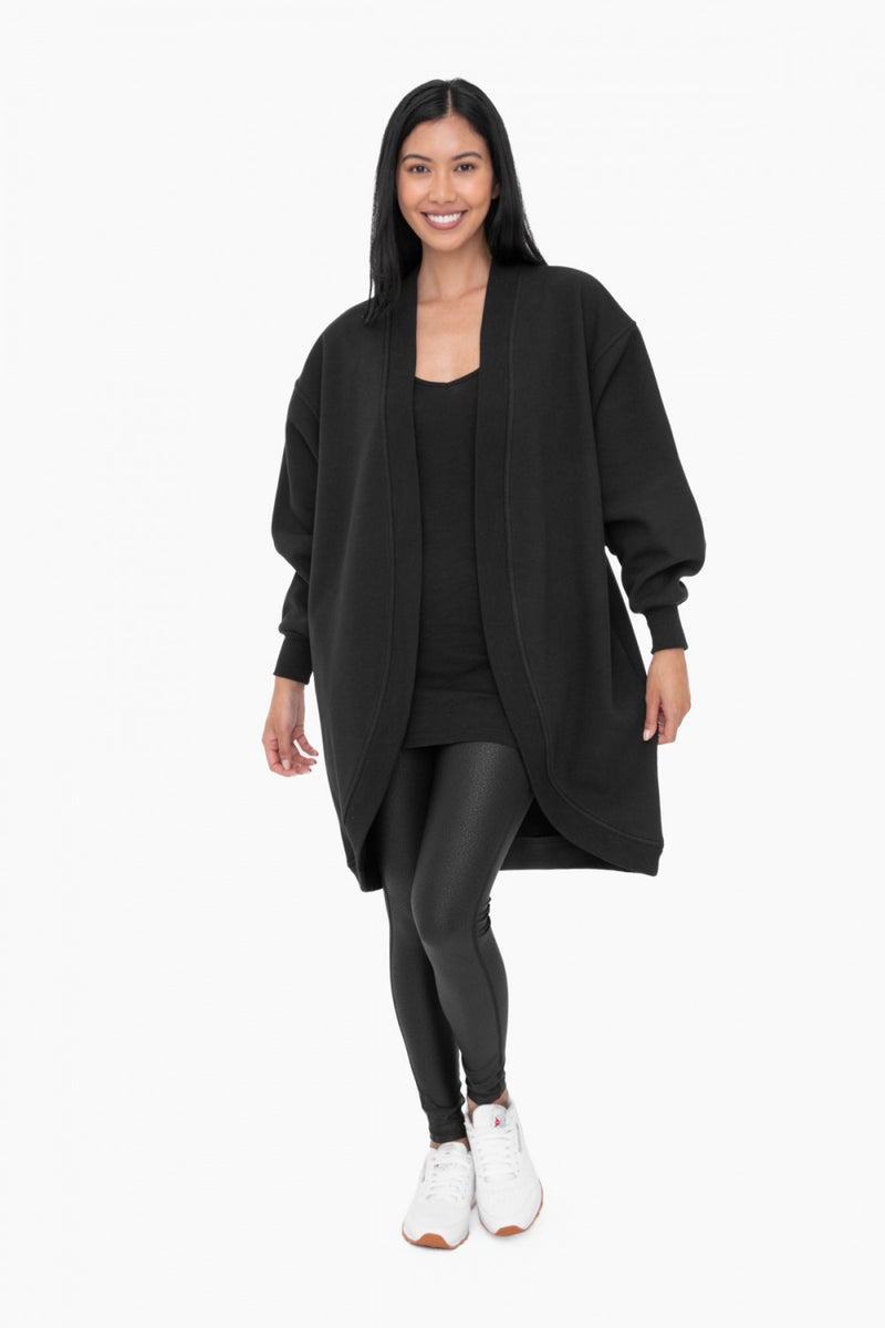 Fur Lined Open Front Cardigan