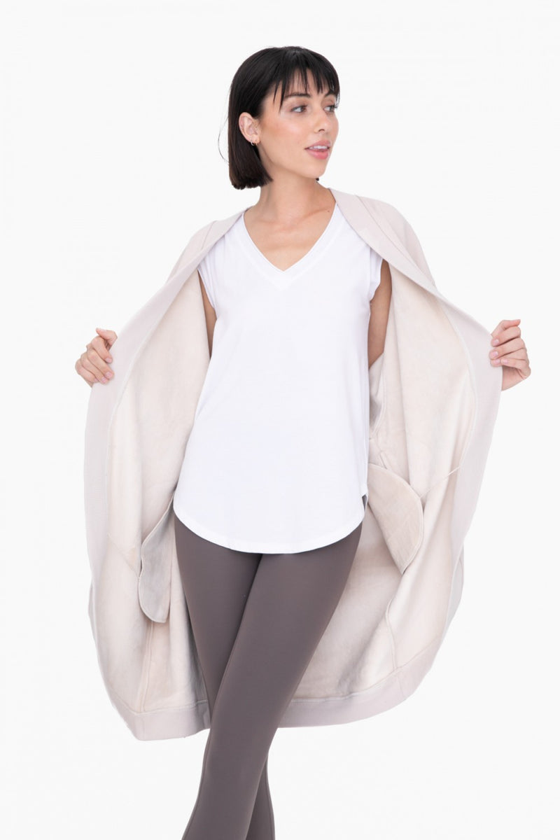 Fur Lined Open Front Cardigan