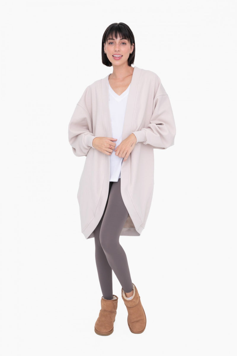 Fur Lined Open Front Cardigan