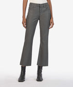 KUT Kelsey Coated Grey High Rise Fab Ab Ankle Flare