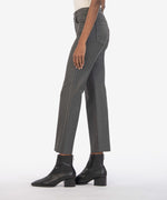 KUT Kelsey Coated Grey High Rise Fab Ab Ankle Flare