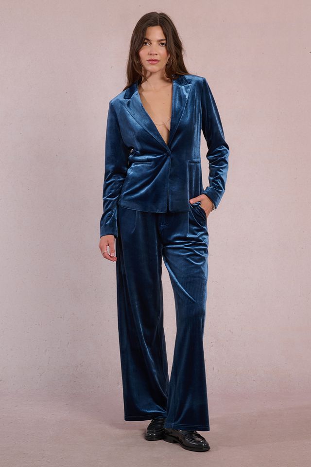 Blue Knitted Blazer