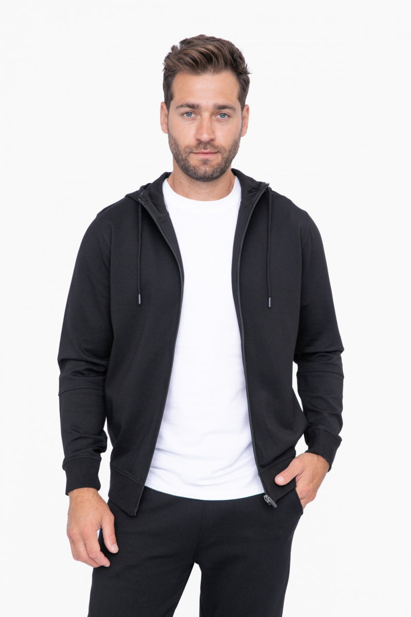 Mens Sleek Knit Zip Up Performance Hoodie