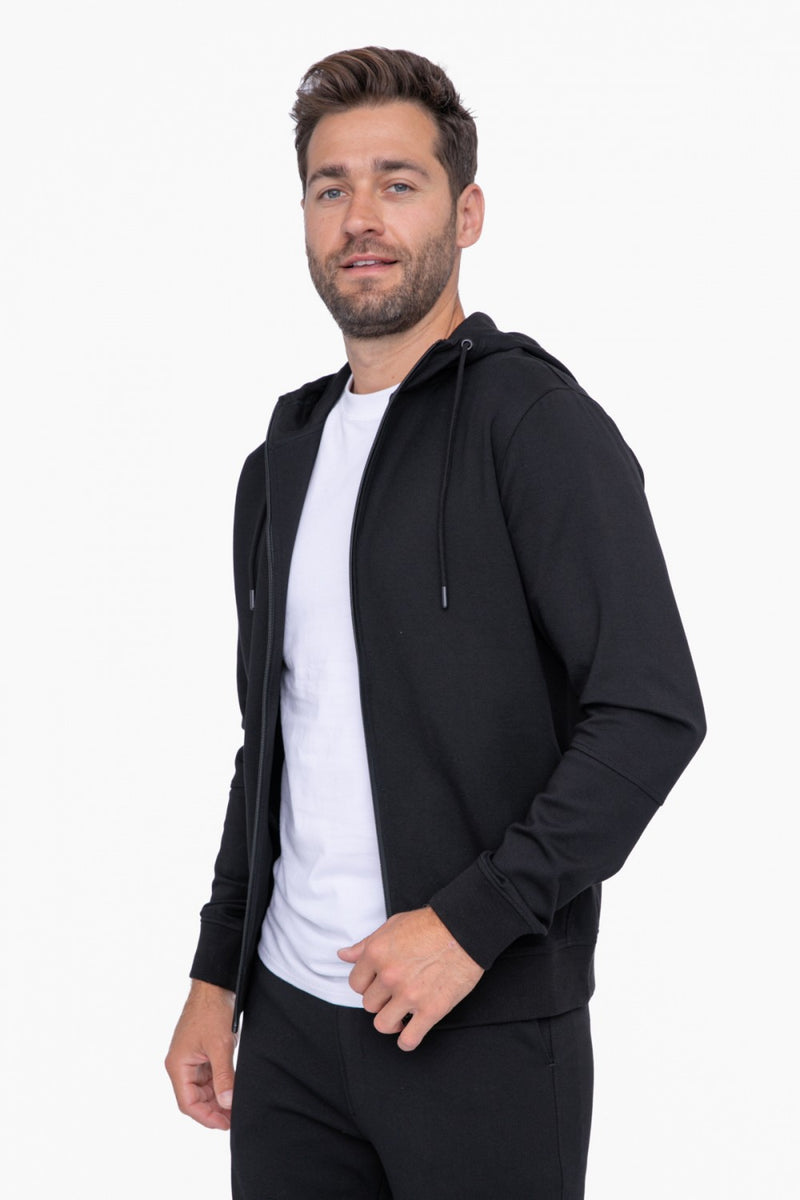 Mens Sleek Knit Zip Up Performance Hoodie