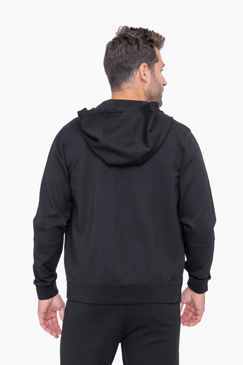 Mens Sleek Knit Zip Up Performance Hoodie