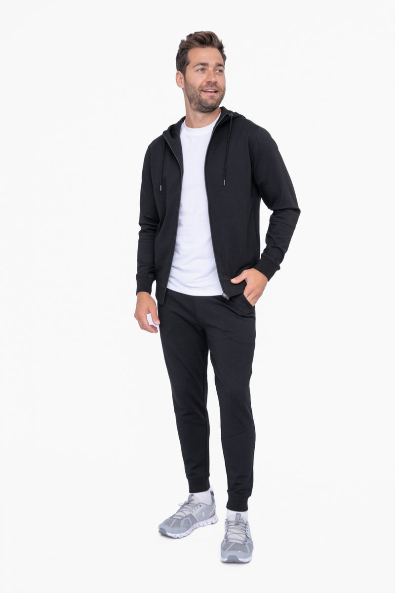Mens Sleek Knit Zip Up Performance Hoodie