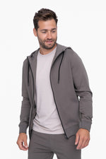 Mens Sleek Knit Zip Up Performance Hoodie