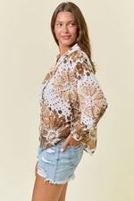 Floral Eyelet Button Blouse