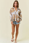 Floral Eyelet Button Blouse