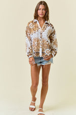 Floral Eyelet Button Blouse