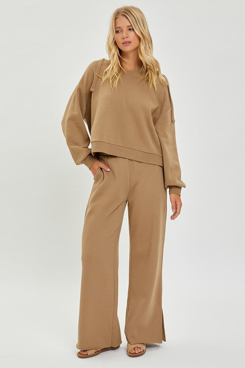 Soft Knit Wide Leg Pant w/ Slit