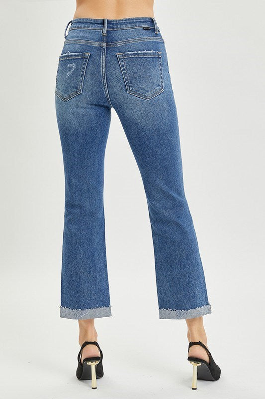 High Rise Button Down Straight Leg