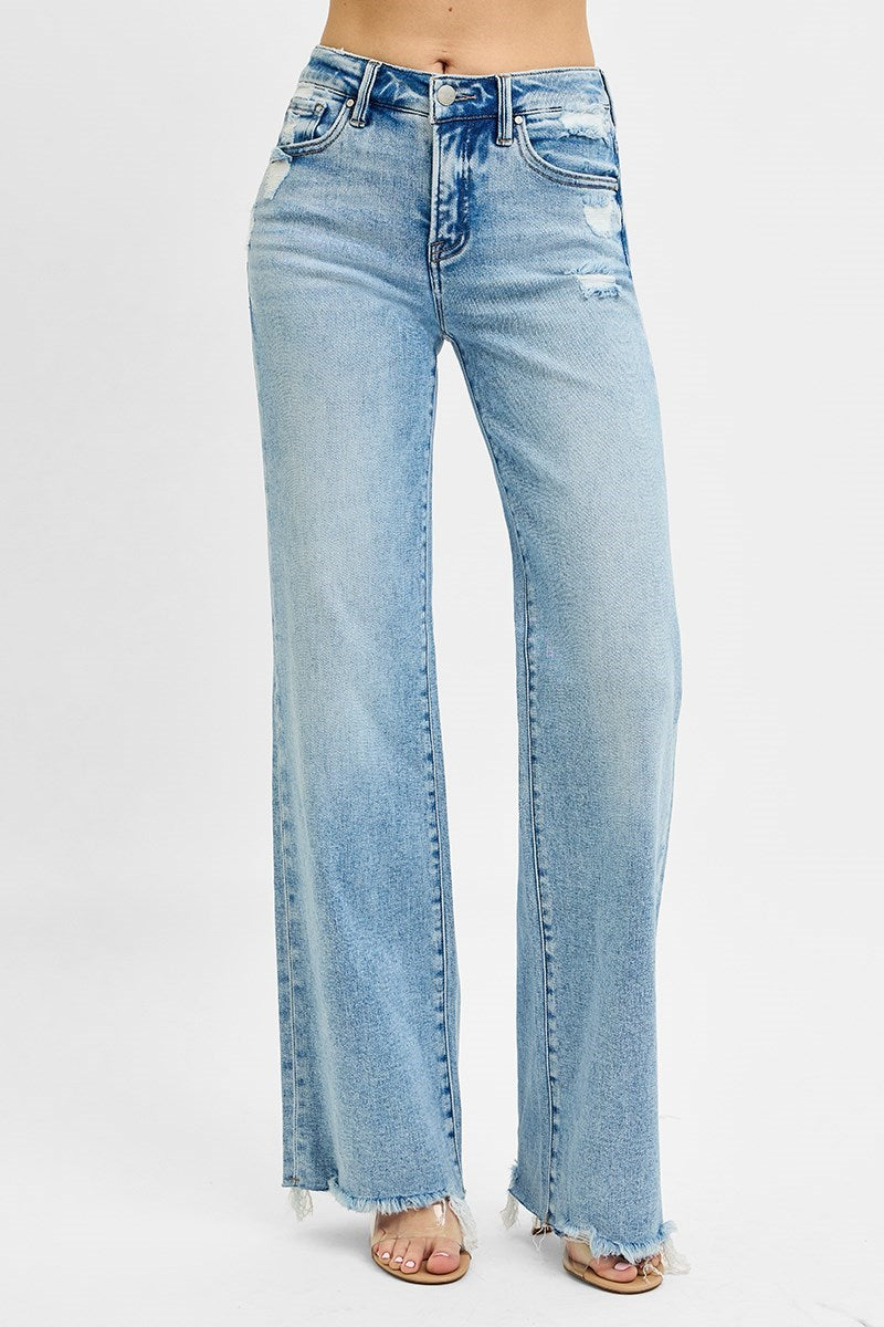 Risen Tummy Control Mid-Rise Wideleg Jean