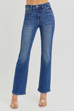 Tummy Control Ankle Straight Adjustable Jean