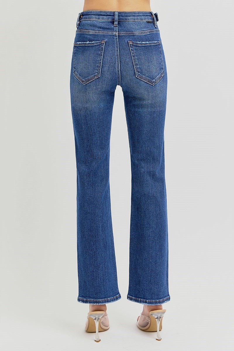 Tummy Control Ankle Straight Adjustable Jean