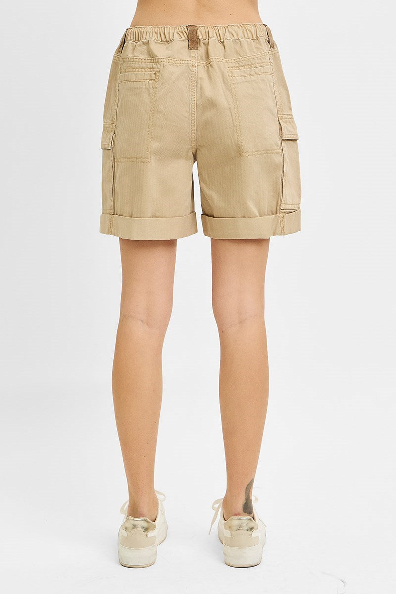 Risen Mid-Rise Cargo Shorts - Latte