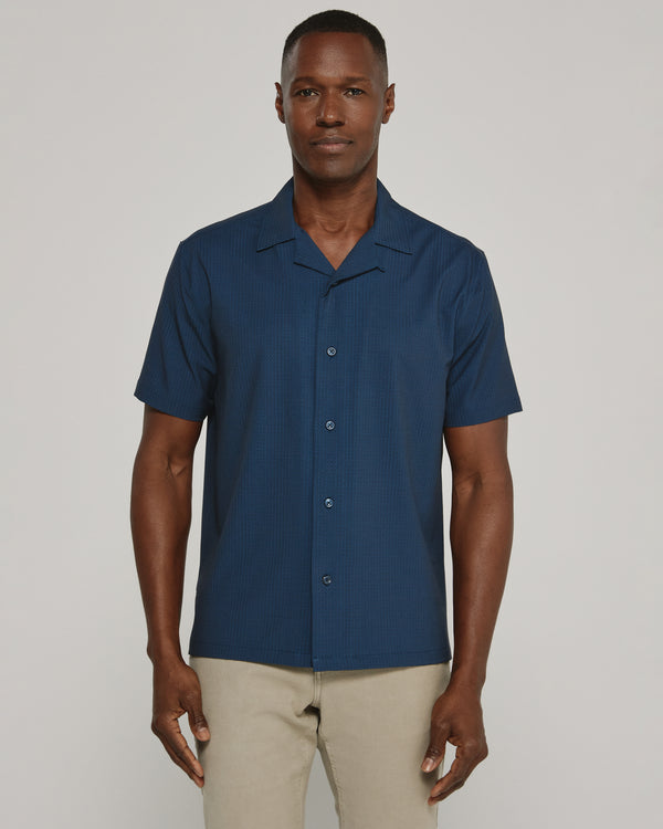 7 Diamonds Paulo Camp Shirt - Navy