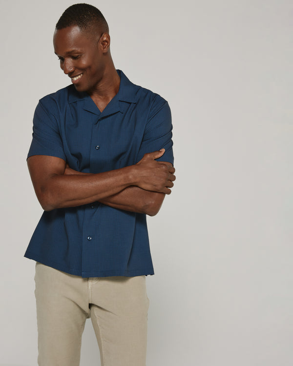 7 Diamonds Paulo Camp Shirt - Navy