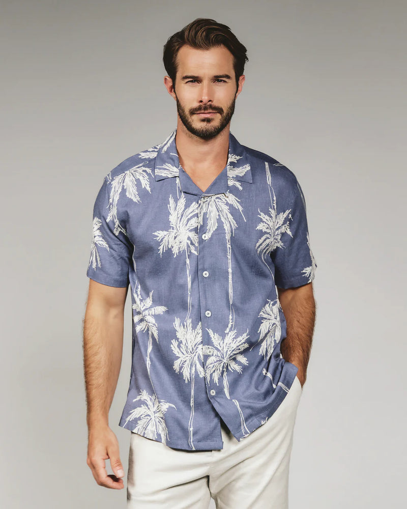 7 Diamonds Daytona Camp Shirt - Storm Blue