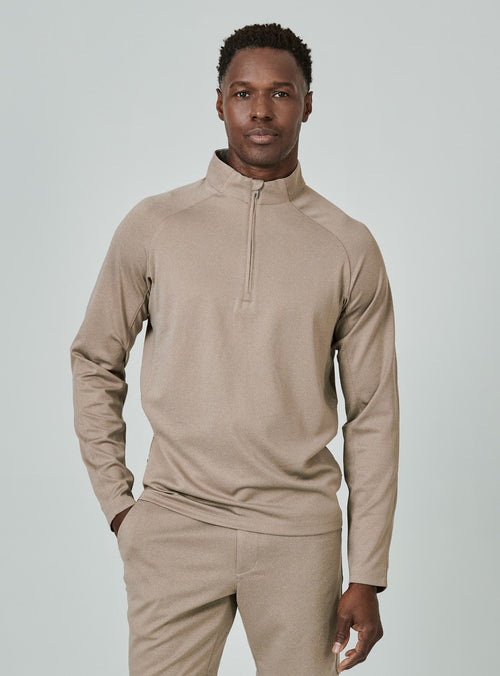 7 Diamonds A-Game Quarter Zip - Khaki