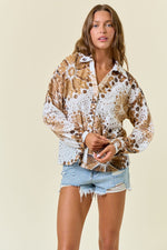 Floral Eyelet Button Blouse