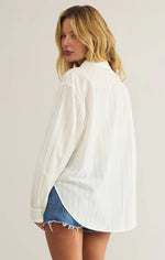 Z Supply Seaport Striped Button Up - White