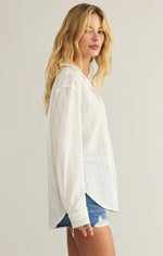 Z Supply Seaport Striped Button Up - White