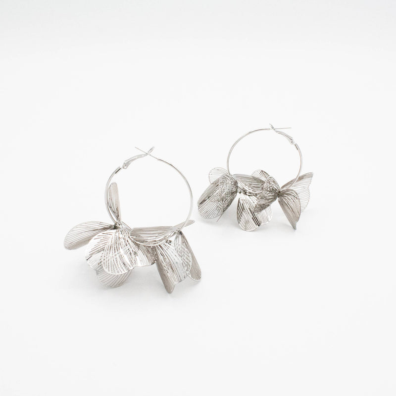 Island Bloom Hoops : Silver