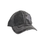 Distressed High Pony Cap with Glitter Star