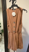 Sleeveless Romper - Cognac