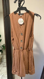 Sleeveless Romper - Cognac