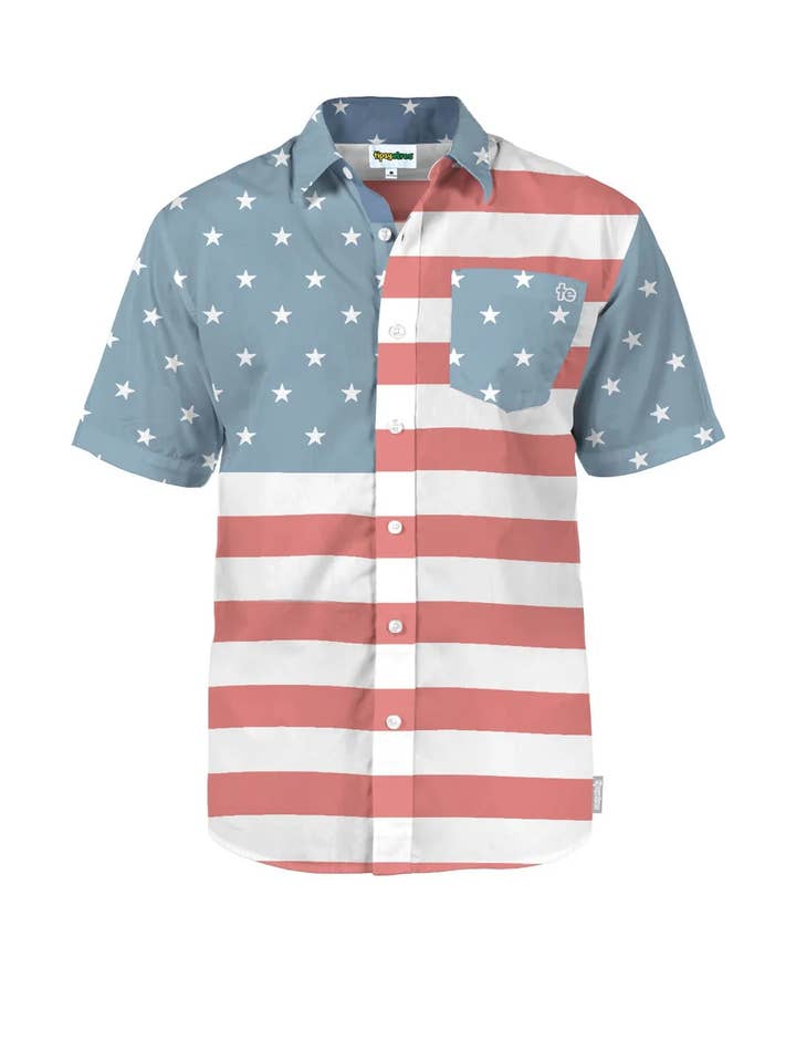 Faded Flag Men's Hawaiian Shirt