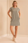 Wave Rib Drop Shoulder Dress