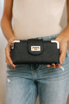 Turn Lock Crossbody Wallet