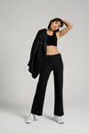 Jacquard Stripe Wide Leg Pant