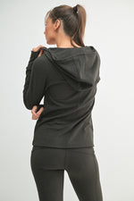 Brushed Ribbed Zip Up Hoodie Jacket