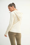 Brushed Ribbed Zip Up Hoodie Jacket