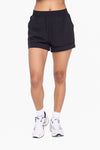 High Waist Cuffed Shorts - Black