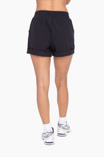 High Waist Cuffed Shorts - Black