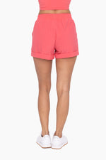 High Waist Cuffed Shorts - Paradise Pink