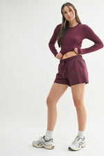 Athleisure Drawstring Short - Plum