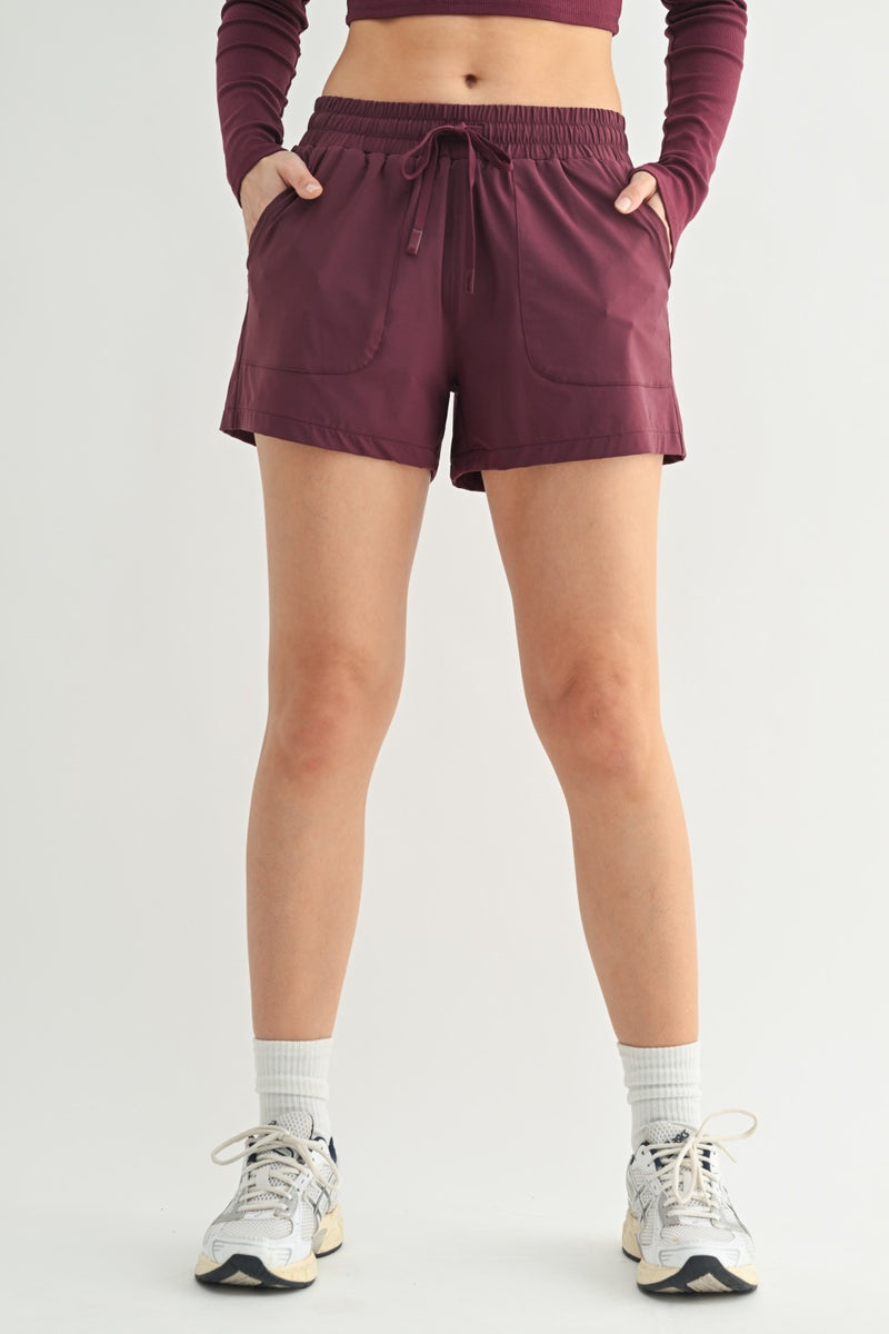 Athleisure Drawstring Short - Plum