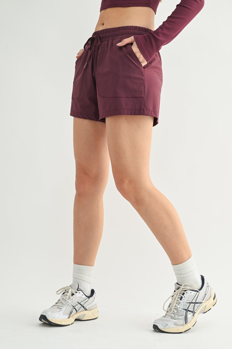 Athleisure Drawstring Short - Plum
