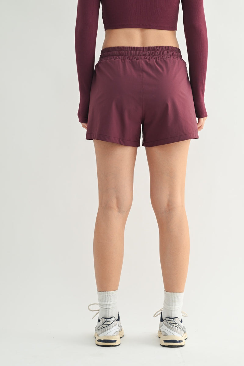 Athleisure Drawstring Short - Plum